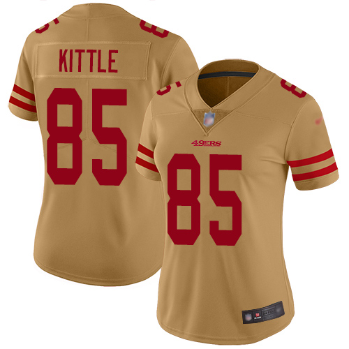 San Francisco 49ers Limited Gold Women George Kittle NFL Jersey 85 Inverted Legend